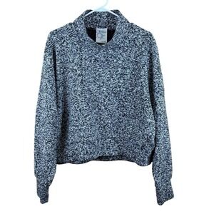 OFFLINE By Aerie Snowday Mock Neck Crop Sweater‎ Pullover Gray Black Size L